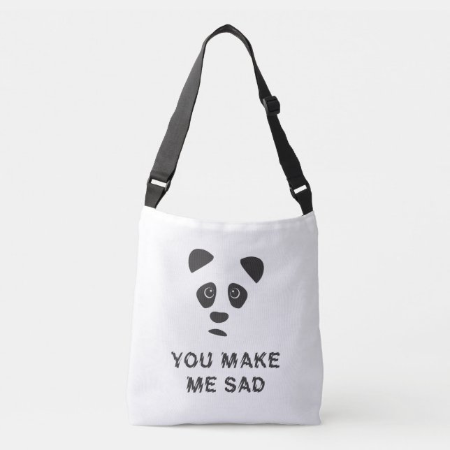 Bolso Cruzado Me pones triste. Triste panda. (Anverso)