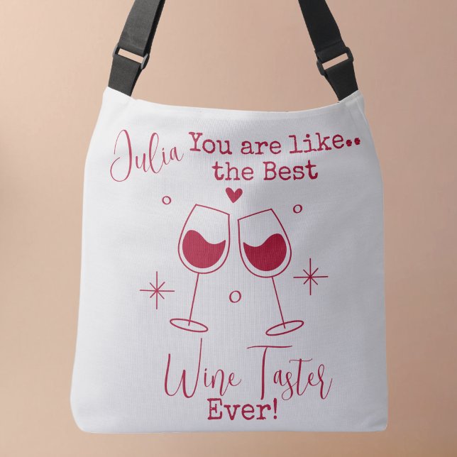 Bolso Cruzado Mejor Pascua de Vino, Hombro de Degustación, Tote  (You are like the best Wine Taster Ever! Customizable name tote bag)