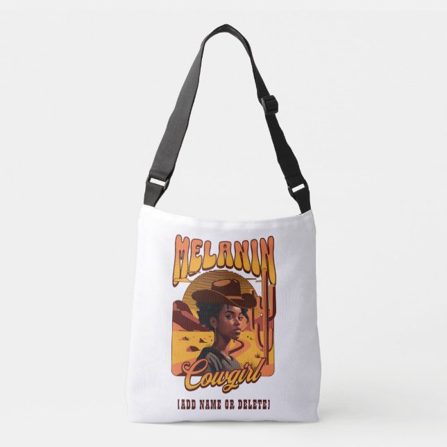 Bolso Cruzado MELANIN COWGIRL Chica negro Cowboy occidental (Anverso)