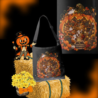 Bolso Cruzado Mercado de Calabaza de Medianoche | Fantasmas Mági