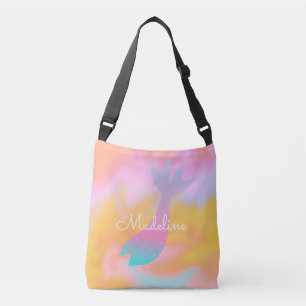 Bolso Cruzado Mermaid Faux Holograma Nombre