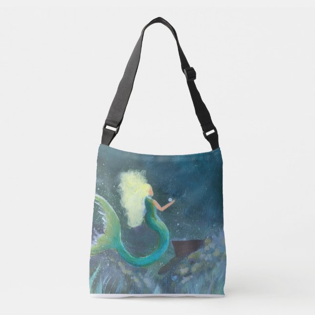Bolso Cruzado Mermaid with her pearl crossbody tote bag (Anverso)