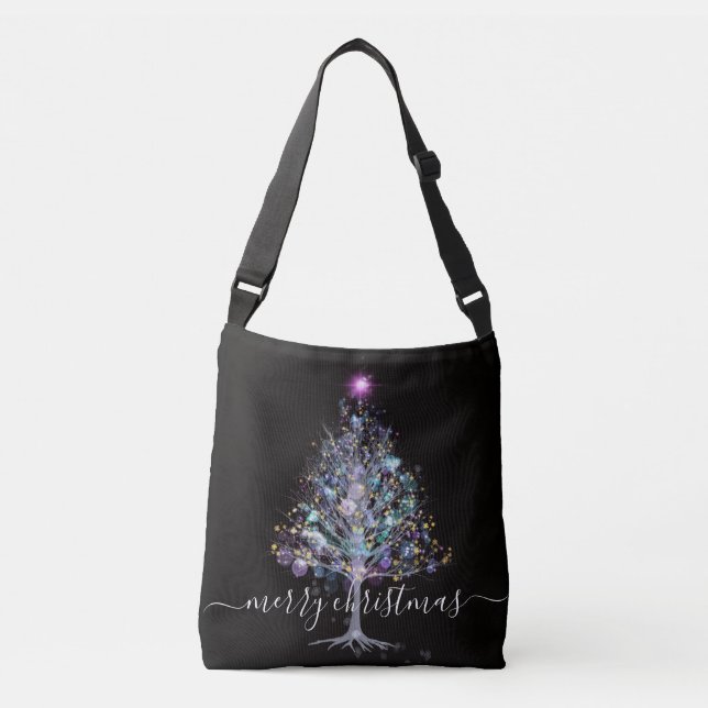 Bolso Cruzado Merry Christmas mellizque árbol de invierno (Anverso)