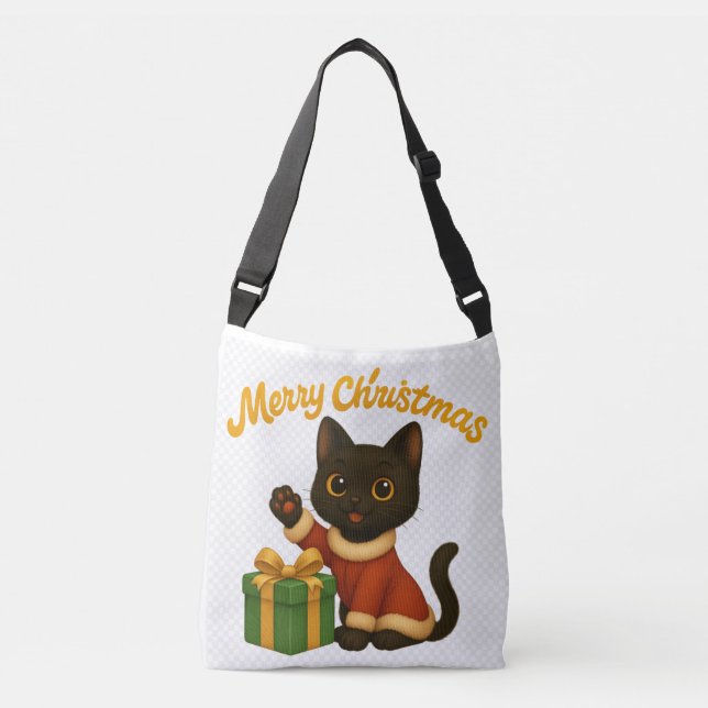 Bolso Cruzado Merry Christmas with Emi the Black Cat (Anverso)