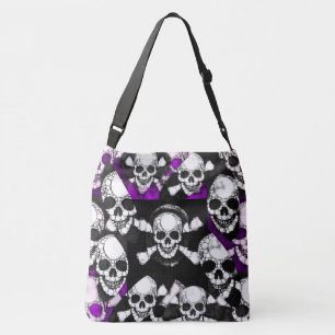 Bolso Cruzado Metal negro púrpura del cráneo