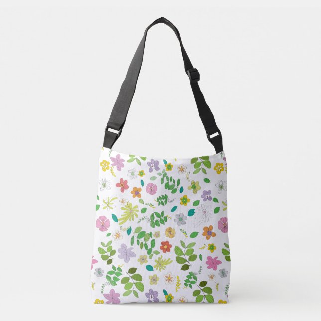 Bolso Cruzado Mi diseño de flores 6 (Anverso)