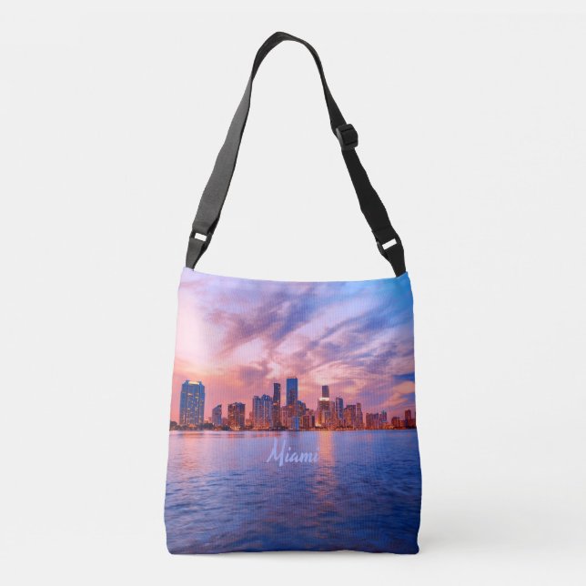 Bolso Cruzado Miami Beach Florida City Skyline (Reverso)