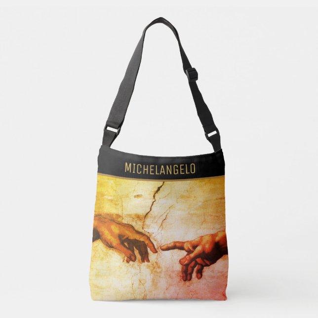 Bolso Cruzado Michelangel Hands Vintage Art & Calligraphy (Anverso)