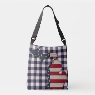 Bolso Cruzado Michigan Grunge Americana Patriótico