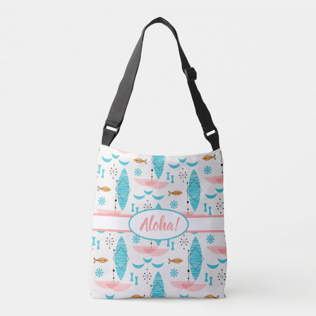 Bolso Cruzado Mid Century Pink Catamaran (Anverso)