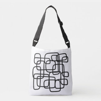Bolso Cruzado Minimalist Black and White Abstract Line Art