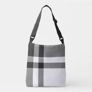 Bolso Cruzado Minimalista trendy negro y blanco trenzado