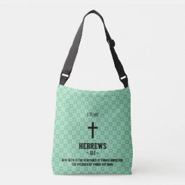 Bolso Cruzado Mint Green Pattern Bible Chapter Verse Christian