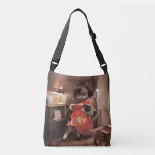 Bolso Cruzado Miss Meow - Tiempo de lectura de gatos vintage