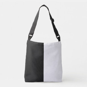 Bolso Cruzado mitad blanca mitad negra, mitad negra mitad blanca