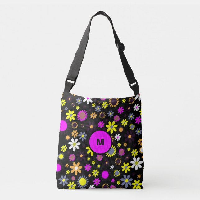 Bolso Cruzado Mod Black Floral (Anverso)