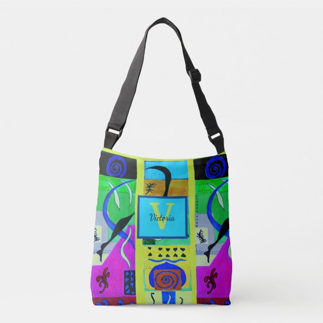 Bolso Cruzado Moda Amarilla Resumen De Inspiración De Matisse (Anverso)
