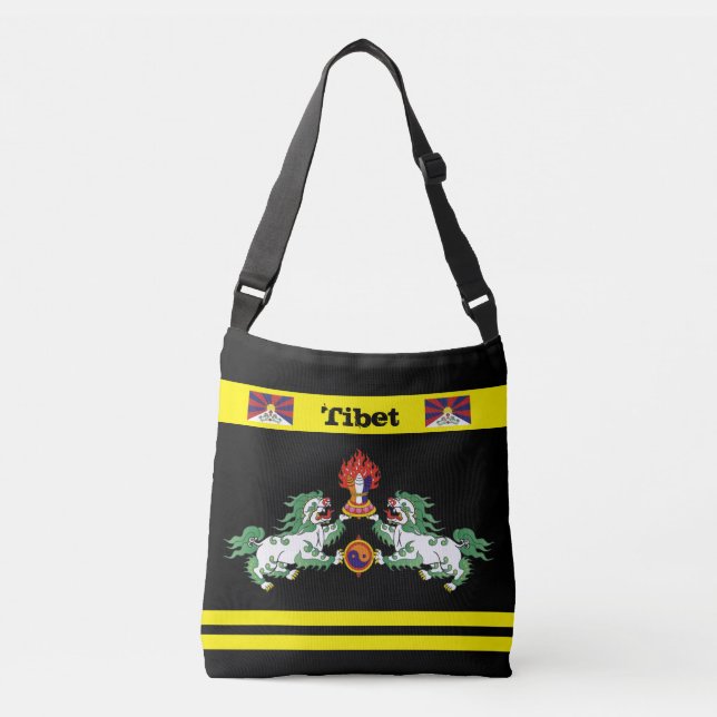 Bolso Cruzado Moda del Tíbet y Bandera Tibetana, Himalayas (Anverso)
