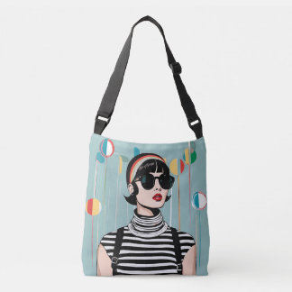 Bolso Cruzado Moda Mod Chica Tote Bag Diseño Retro Elegante