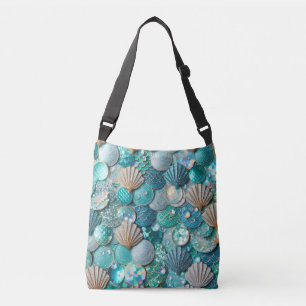 Bolso Cruzado Modelo De Impresión De Sirenas Verde azuladas De b