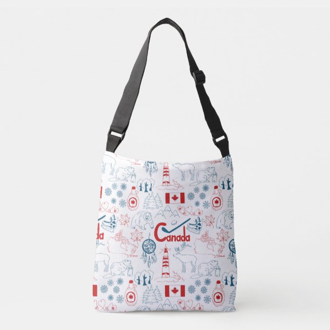 Bolso Cruzado Modelo de los símbolos de Canadá el | (Anverso)