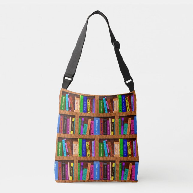 Bolso Cruzado Modelo del estante de la biblioteca de los libros (Anverso)