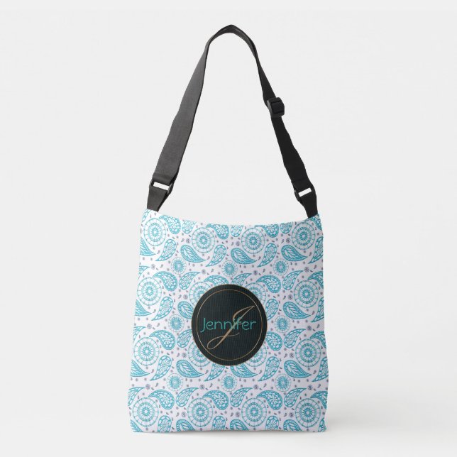 Bolso Cruzado Modelo del trullo de Paisley. monograma (Anverso)