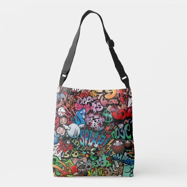 Bolso Cruzado Modelo urbano de los caracteres de la pintada del (Reverso)