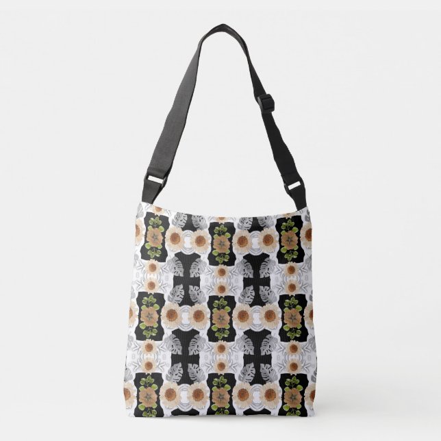 Bolso Cruzado Modern abstract floral art (Anverso)