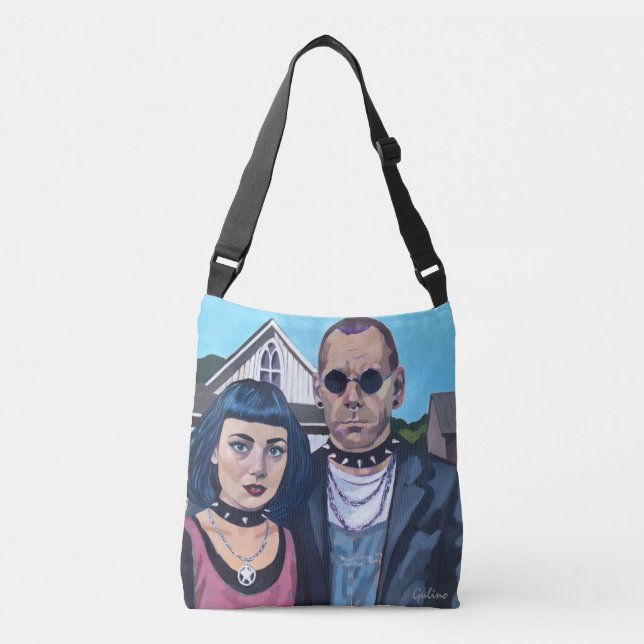 Bolso Cruzado Modern American Gothic  Art- Grant Woods Inspired (Anverso)