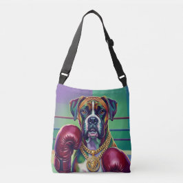 Bolso Cruzado Modern Pop Art Boxer Dog Boxing Athlete 360°