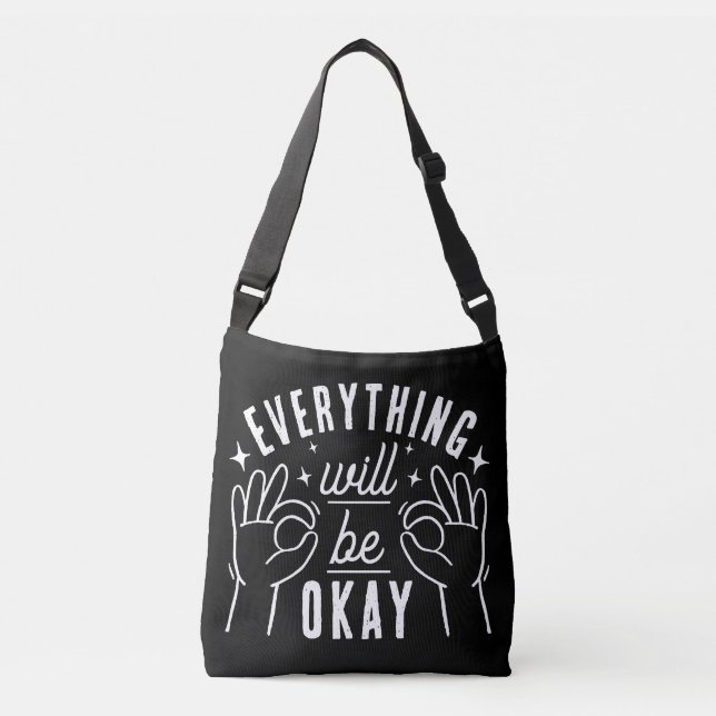 Bolso Cruzado Modern Positivity Typography Motivational (Anverso)