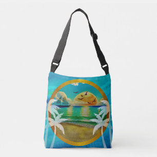 Bolso Cruzado Moderna Playa Tropical Palm Trees Sunset Vacacione