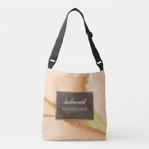 Bolso Cruzado Moderno Abstracto de Coral 💡 Boda de Aceite de Ti