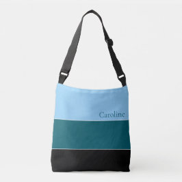 Bolso Cruzado Moderno azul turquesa negro