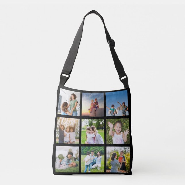 Bolso Cruzado Momentos atesorados: Personalizable 9 Collage de f (Anverso)