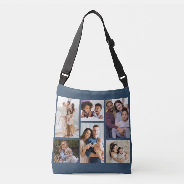 Bolso Cruzado Momentos en foco: Personalizable 6 Collage de foto (Anverso)