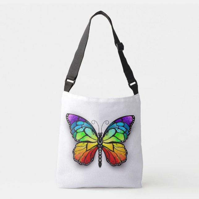 Bolso Cruzado Monarca de mariposa arcoiris (Anverso)