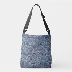 Bolso Cruzado Monedero de Paisley Crossbody de los azules