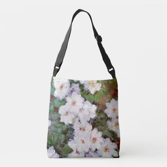 Bolso Cruzado Monet - Clematis blancos, famosa pintura floral (Reverso)