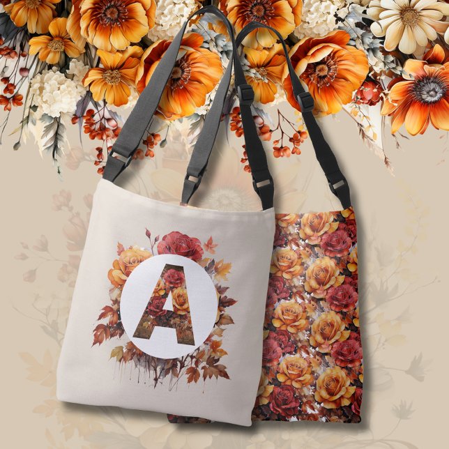 Bolso Cruzado MONOGRAM decorativo ( CUALQUIER CARTA ) Floral oto (Subido por el creador)