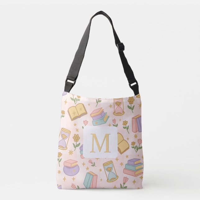 Bolso Cruzado Monogram Magic Books Tote Bag Girly Pink (Anverso)