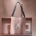 Bolso Cruzado Monograma de acero inoxidable de oro rosa rosa<br><div class="desc">Bolsa Monograma Elegante de Acero Inoxidable Rosa Gold Faux. Este bolso puede ser personalizado para incluir su nombre inicial y su nombre.</div>