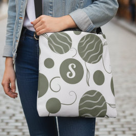 Bolso Cruzado Monograma de Círculos Verde Oliva