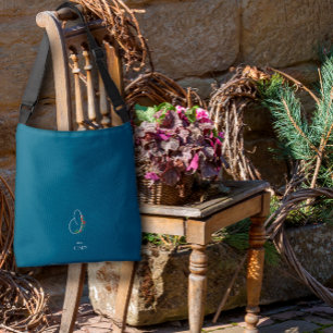 Bolso Cruzado Monograma de color de agua O enfermera azul oscuro