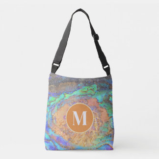 Bolso Cruzado Monograma de familia patrón de mosaico de concha d