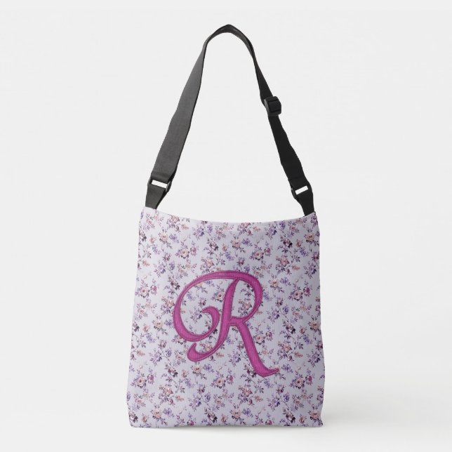 Bolso Cruzado Monograma de lujo floral R (Anverso)