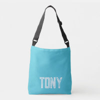 Monograma de nombre personalizado azul cielo brill