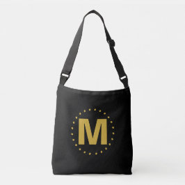Bolso Cruzado Monograma de oro negro