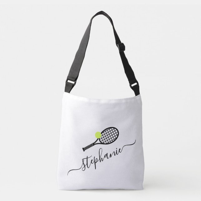 Bolso Cruzado Monograma de tenis Deportes de mujeres blancas neg (Anverso)